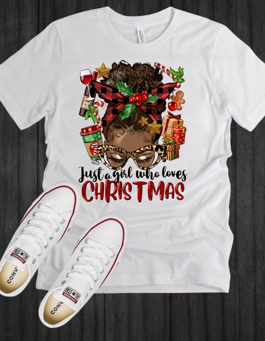 A Girl Who Loves Christmas Shirt