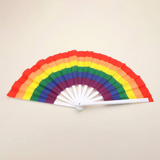 Rainbow Folding Line Dance Hand Fan